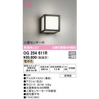オーデリック　OG254611R　エクステリア ポーチライト LED一体型 電球色 人感センサー付 防雨型 ブラック