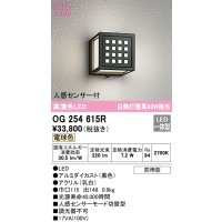 オーデリック　OG254615R　エクステリア ポーチライト LED一体型 電球色 人感センサー付 防雨型 ブラック