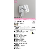 オーデリック　OG254640LR　エクステリア スポットライト LEDランプ 電球色 フラッシュ機能付 人感センサー付 防雨型 マットシルバー