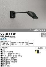 オーデリック　OG254689　エクステリアスポットライト LED一体型 昼白色 ビーム球150W相当 防雨型 ブラック