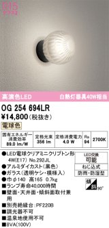 オーデリック　OG254694LR(ランプ別梱)　エクステリア ポーチライト LEDランプ 電球色 防雨・防湿型
