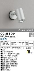 オーデリック　OG254704　エクステリアスポットライト LED一体型 昼白色 ワイド配光 防雨型 マットシルバー