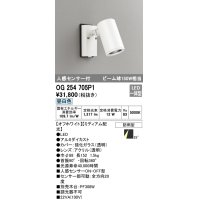 オーデリック　OG254705P1　エクステリアスポットライト LED一体型 昼白色 ビーム球150W相当 ミディアム配光 防雨型 オフホワイト
