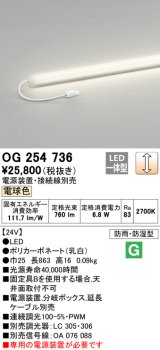 オーデリック　OG254736　エクステリア間接照明 LED一体型 スリムラインライト 電球色 防雨型 電源装置・接続線別売