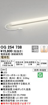 オーデリック　OG254738　エクステリア間接照明 LED一体型 スリムラインライト 電球色 防雨型 電源装置・接続線別売