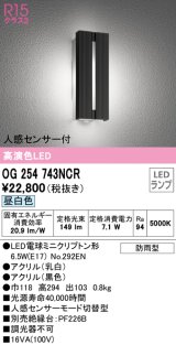 オーデリック　OG254743NCR(ランプ別梱)　エクステリア ポーチライト LEDランプ 昼白色 人感センサー付 防雨型 ブラック