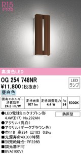 オーデリック　OG254748NR(ランプ別梱)　エクステリア ポーチライト LEDランプ 昼白色 防雨型 ダークブラウン