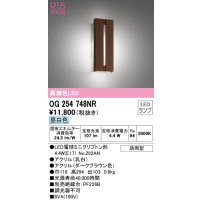 オーデリック　OG254748NR(ランプ別梱)　エクステリア ポーチライト LEDランプ 昼白色 防雨型 ダークブラウン