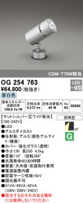 オーデリック　OG254763　エクステリアスポットライト LED一体型 昼白色 ワイド配光 防雨型 マットシルバー