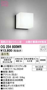 オーデリック　OG254800WR(ランプ別梱)　エクステリア ポーチライト LEDランプ 温白色 防雨型 ブラック