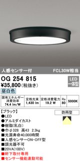 オーデリック　OG254815　エクステリアダウンライト LED一体型 人感センサON-OFF 昼白色 ブラック 防雨型