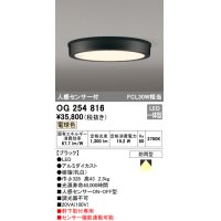 オーデリック　OG254816　エクステリアダウンライト LED一体型 人感センサON-OFF 電球色 ブラック 防雨型