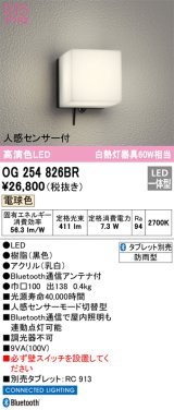 オーデリック　OG254826BR　エクステリア ポーチライト Bluetooth タブレット別売 LED一体型 電球色 人感センサー付 防雨型 ブラック