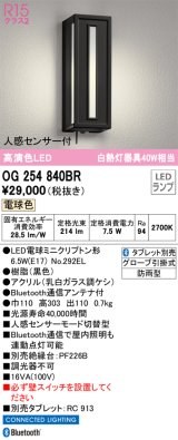 オーデリック　OG254840BR　エクステリア ポーチライト Bluetooth タブレット別売 LEDランプ 電球色 人感センサー付 防雨型 ブラック