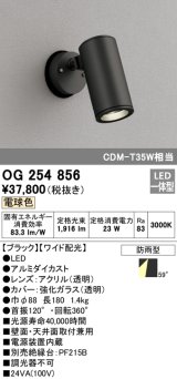 オーデリック　OG254856　エクステリアスポットライト LED一体型 電球色 φ88 長180 ワイド配光 防雨型 ブラック
