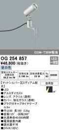 オーデリック　OG254857　エクステリアスポットライト LED一体型 昼白色 φ88 長180 ミディアム配光 防雨型 シルバー