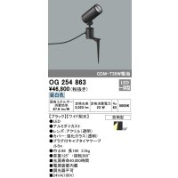 オーデリック　OG254863　エクステリアスポットライト LED一体型 昼白色 φ88 長180 ワイド配光 防雨型 ブラック