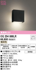 オーデリック　OG254866LR(ランプ別梱)　エクステリア ポーチライト LEDランプ 電球色 防雨型 ブラック ￡
