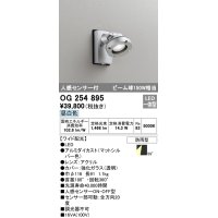 オーデリック　OG254895　エクステリアスポットライト LED一体型 昼白色 人感センサ付 ワイド配光 防雨型 マットシルバー