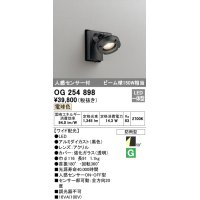 オーデリック　OG254898　エクステリアスポットライト LED一体型 電球色 人感センサ付 ワイド配光 防雨型 黒