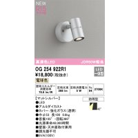 オーデリック OG254922R1 エクステリア スポットライト LED一体型 電球色 高演色LED R15 防雨型 マットシルバー