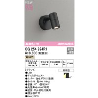 オーデリック OG254924R1 エクステリア スポットライト LED一体型 電球色 高演色LED R15 防雨型 ブラック