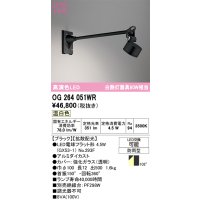 オーデリック　OG264051WR(ランプ別梱)　エクステリア スポットライト LEDランプ 温白色 防雨型 ブラック