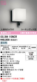 オーデリック OG264110NCR(ランプ別梱) エクステリア ポーチライト LEDランプ 昼白色 高演色LED 人検知カメラ付 防水パッキンレス型 防雨型 黒色