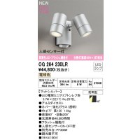 オーデリック OG264230LR(ランプ別梱) エクステリア スポットライト LED 電球色 高演色LED R15 人感センサー付 フラッシュ機能付 防雨型 マットシルバー