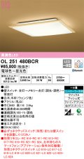 オーデリック　OL251480BCR　シーリングライト 8畳 調光 調色 和風 Bluetooth リモコン別売 LED一体型 電球色〜昼光色 白木(ウェンジ色) [♭]