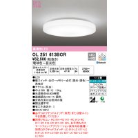 オーデリック　OL251613BCR　シーリングライト 12畳 調光 調色 Bluetooth リモコン別売 LED一体型 電球色〜昼光色 [♭]