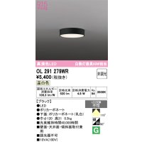 オーデリック　OL291279WR　シーリングライト 非調光 LED一体型 温白色 ブラック