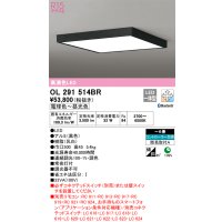 オーデリック　OL291514BR　シーリングライト 6畳 調光 調色 Bluetooth コントローラー別売 LED一体型 電球色〜昼光色 ブラック