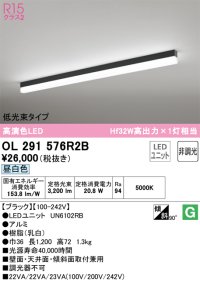 オーデリック　OL291576R2B(LED光源ユニット別梱)　ベースライト 非調光 LEDユニット交換型 昼白色 直付型 ブラック