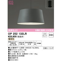 オーデリック　OP252132LR　ペンダントライト 非調光 LEDランプ 電球色 フレンジタイプ チャコールグレー