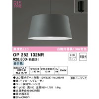 オーデリック　OP252132NR(ランプ別梱)　ペンダントライト 非調光 LEDランプ 昼白色 フレンジタイプ チャコールグレー