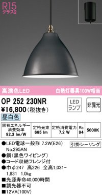 オーデリック　OP252230NR(ランプ別梱)　ペンダントライト 非調光 LEDランプ 昼白色 フレンジタイプ ブラック