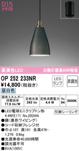 オーデリック　OP252233NR(ランプ別梱)　ペンダントライト 非調光 LEDランプ 昼白色 フレンジタイプ ブラック