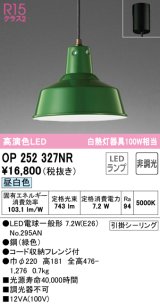オーデリック　OP252327NR(ランプ別梱)　ペンダントライト 非調光 LEDランプ 昼白色 フレンジタイプ グリーン