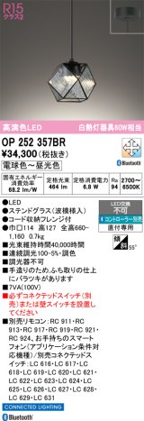 オーデリック　OP252357BR　ペンダントライト 調光 調色 Bluetooth コントローラー別売 LED一体型 電球色〜昼光色 フレンジタイプ ステンドグラス
