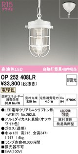 オーデリック　OP252408LR(ランプ別梱)　ペンダントライト 非調光 LEDランプ 電球色 フレンジタイプ オフホワイト