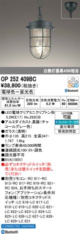 オーデリック OP252409BC(ランプ別梱) ペンダントライト 調光調色 Bluetooth リモコン別売 LEDランプ フレンジタイプ 簡易防雨型 チャコールグレー