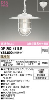 オーデリック　OP252411LR(ランプ別梱)　ペンダントライト 非調光 LEDランプ 電球色 フレンジタイプ オフホワイト