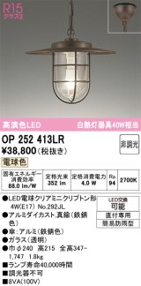 オーデリック　OP252413LR(ランプ別梱)　ペンダントライト 非調光 LEDランプ 電球色 フレンジタイプ 鉄錆色
