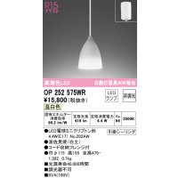 オーデリック　OP252575WR(ランプ別梱)　ペンダントライト 非調光 LEDランプ 温白色 フレンジタイプ 波佐見焼