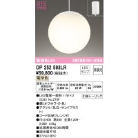 オーデリック　OP252593LR　ペンダントライト 非調光 LEDランプ 電球色 フレンジタイプ オフホワイト