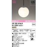 オーデリック　OP252674LR(ランプ別梱)　ペンダントライト 非調光 LEDランプ 電球色 フレンジタイプ クロームメッキ