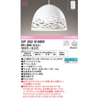 オーデリック　OP252818BR(ランプ別梱)　ペンダントライト 調光 調色 Bluetooth コントローラー別売 LEDランプ 電球色〜昼光色 フレンジタイプ マットホワイト