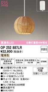 オーデリック　OP252887LR(ランプ別梱)　ペンダントライト 非調光 LEDランプ 電球色 フレンジタイプ ナチュラル