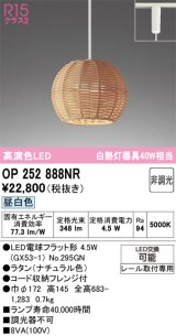 オーデリック　OP252888NR(ランプ別梱)　ペンダントライト 非調光 LEDランプ 昼白色 プラグタイプ ナチュラル